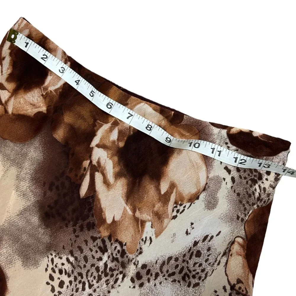 Vintage cheetah / leopard floral teired skirt with lace detail size small - Picture 3 of 3